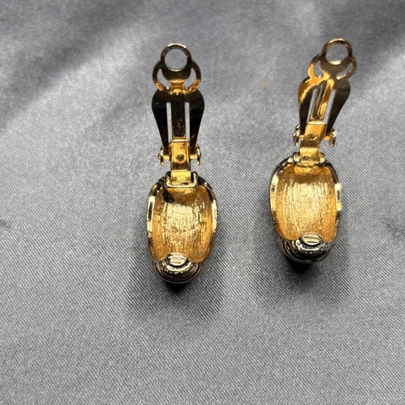 Gold and Silver Textured Women's Earrings - Picture 2 of 3